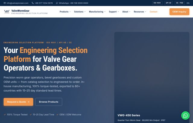 valvewormgear 外贸独立站案例